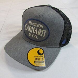 Carhartt Twill Meshback Hamilton Patch Snapback Trucker Cap Hat Steel AH6740